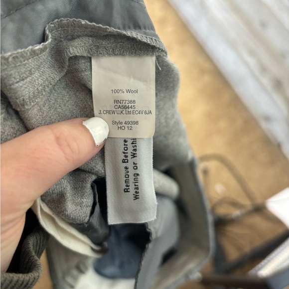 J Crew 100% wool cafe capri grey wool capri work office pant 8 - Picture 4 of 4